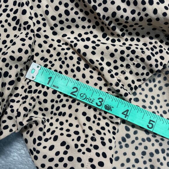 BeachGold Romper Womens Extra Large Beige Cheetah Animal Print Anthropologie - Picture 10 of 11